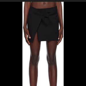 The Attico Black Mini Wrap Skirt